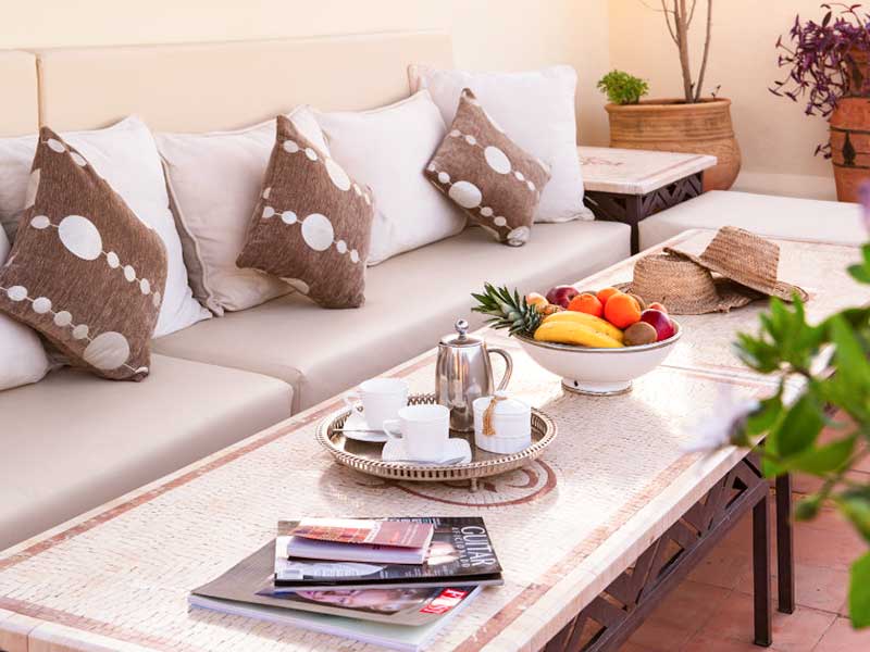 Seating area on the roof terrace